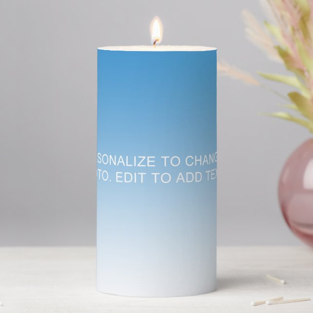 Custom Photo Artwork Slogan 3" x 6" Pillar Candle (In Situ)