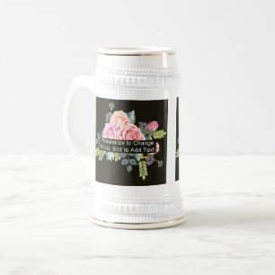 Custom Photo Artwork Slogan Two Sides White Beer Stein