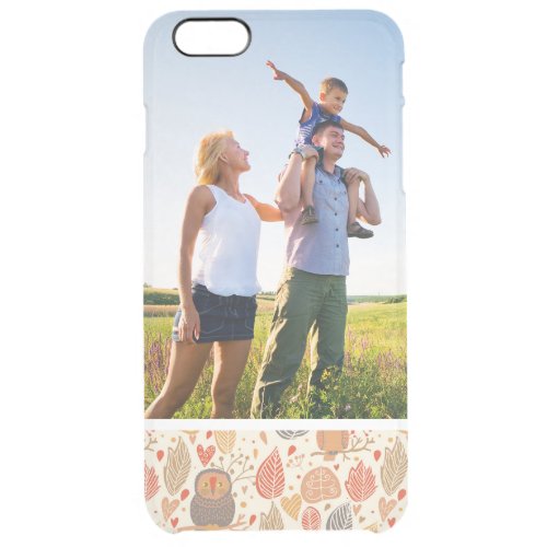 Custom Photo Autumn pattern Owls in the forest Clear iPhone 6 Plus Case