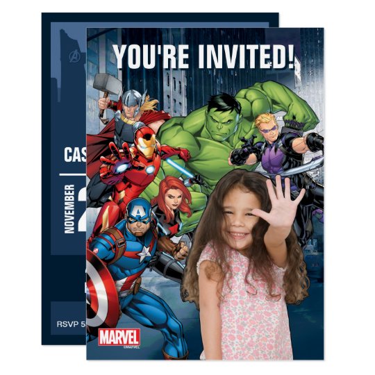 Custom Photo Avengers Birthday Invitation | Zazzle.com