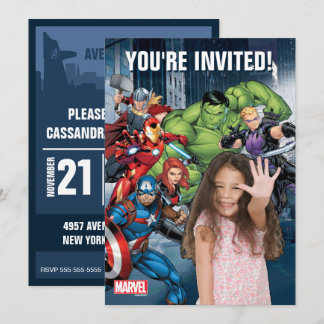 Custom Photo Avengers Birthday Invitation