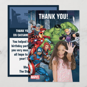 Custom Photo Avengers Thank You Invitation