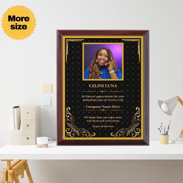 Custom Photo Award Plaque – Personalized Trophy Gi (Teacher of the Year Photo Gold Personalize Award Plaque)