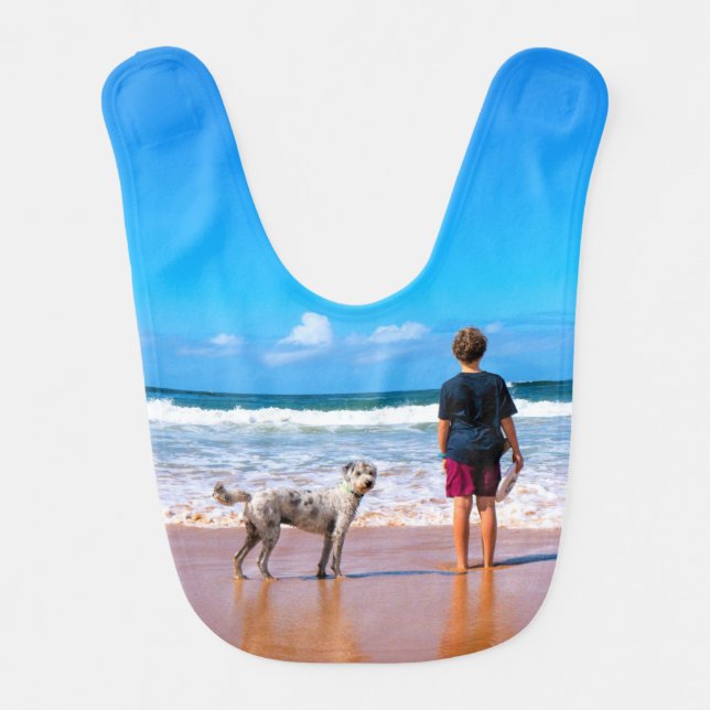 Custom Photo Baby Bib Create Your Own Design (Front)