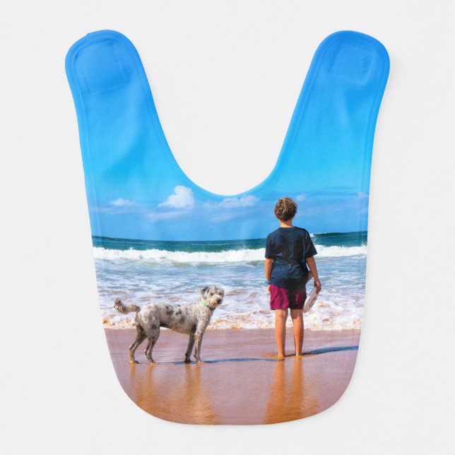 Custom Photo Baby Bib Gift Your Favorite Photos (Front)