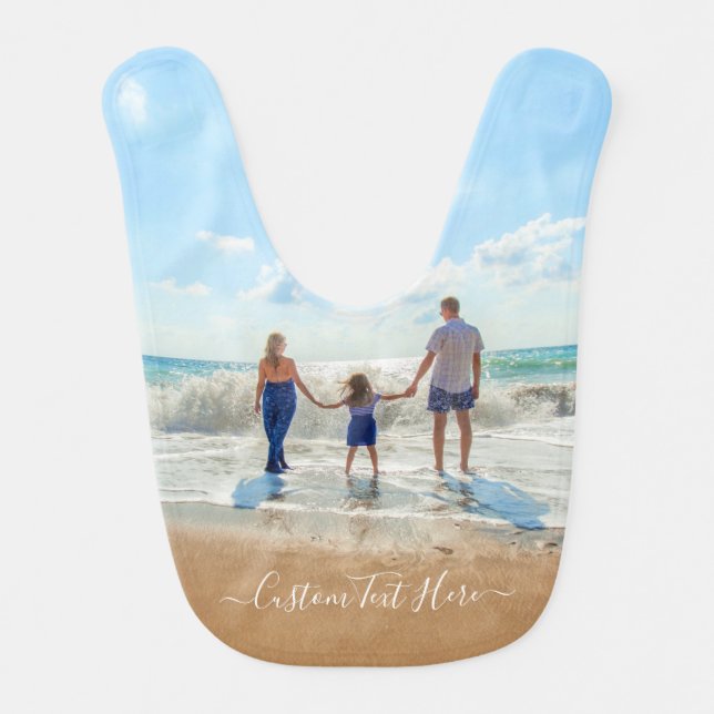 Custom Photo Baby Bib with Your Photos and Text (Front)