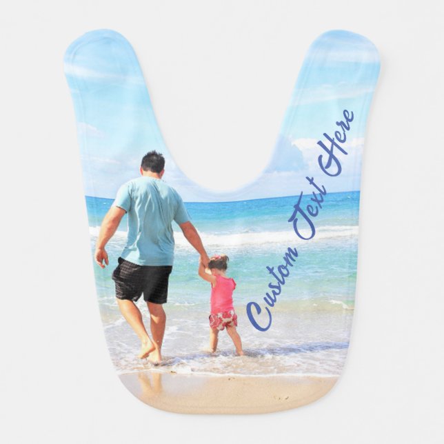 Custom Photo Baby Bib Your Photos and Text (Front)