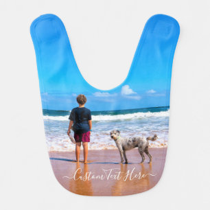 Custom Photo Baby Bib Your Photos and Text Design