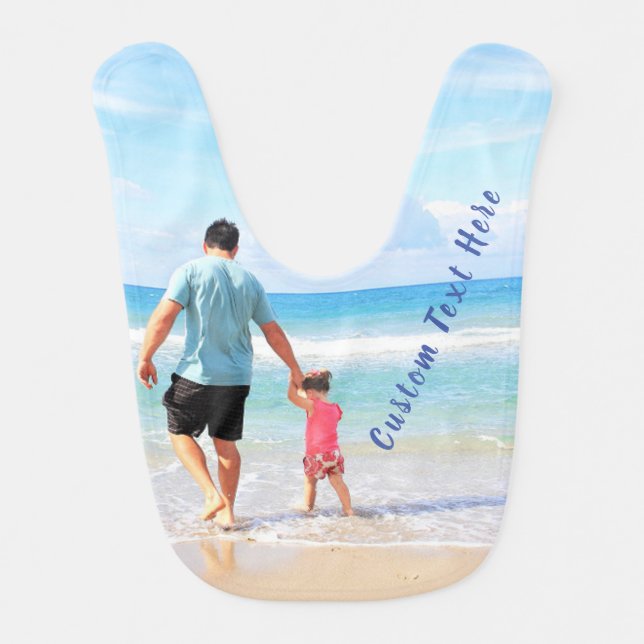Custom Photo Baby Bib Your Photos Design with Text (Front)