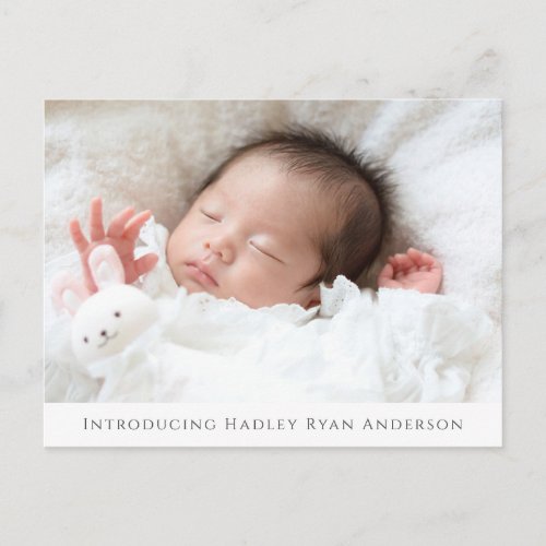 Custom Photo Baby Birth Announcement Postcard