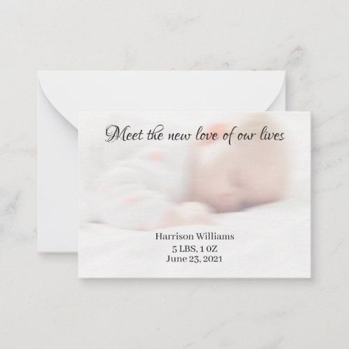 Custom photo Baby Birth Name Announcement card