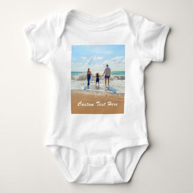 Custom Photo Baby Bodysuit Your Photos and Text (Front)
