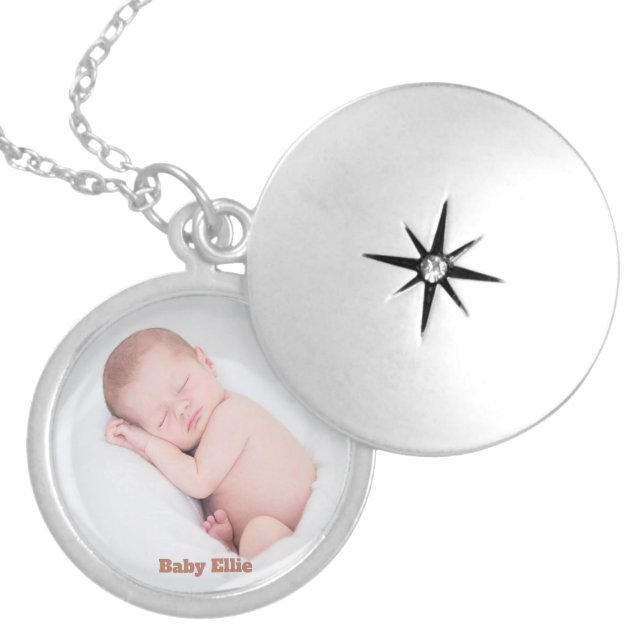 Custom Photo Baby Ellie Locket Necklace (Front)