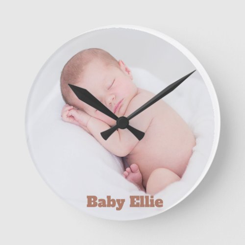 Custom Photo Baby Ellie Round Clock