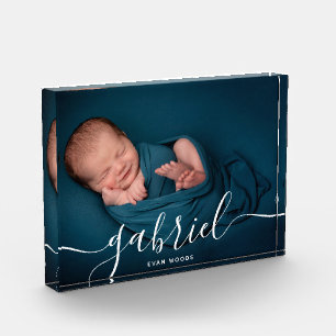 Custom Photo Baby Name Template Keepsake  Plaque