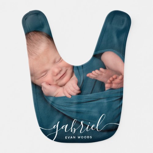 Custom Photo Baby Name Template Personalized Baby Bib