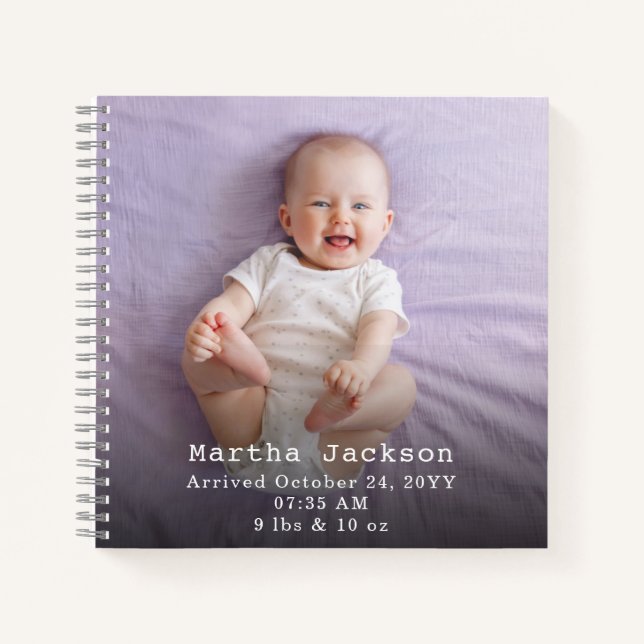 Custom Photo Baby Name Template Personalized  Notebook (Front)