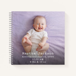 Custom Photo Baby Name Template Personalized Notebook