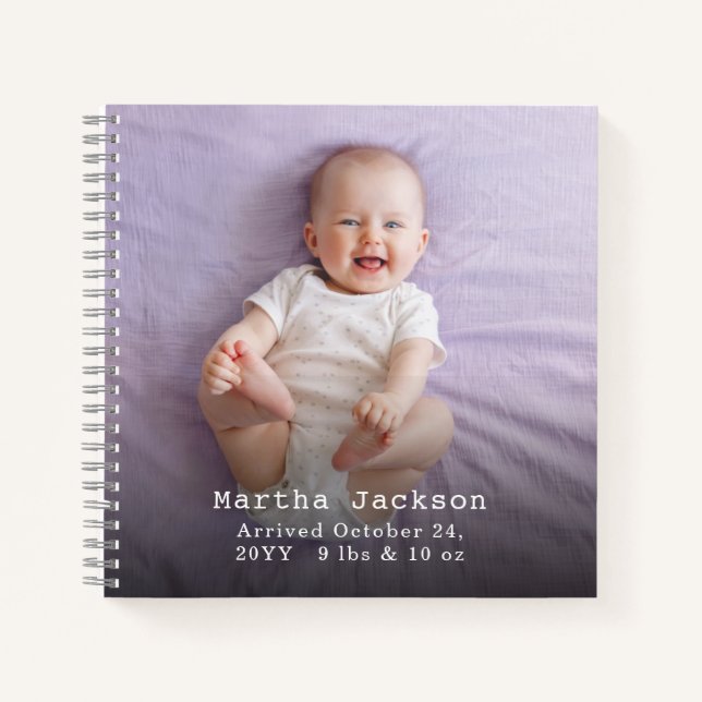 Custom Photo Baby Name Template Personalized  Notebook (Front)