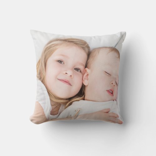 Custom photo baby newborn brother sister throw pillow