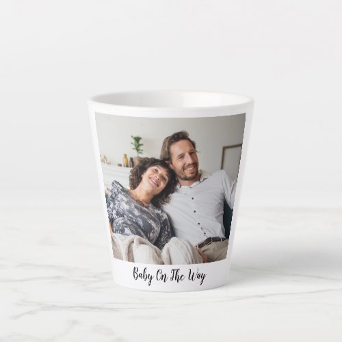 Custom Photo Baby On The Way Latte Mug