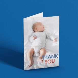 Custom Photo Baby Shower Letterpress Thank You Card