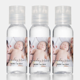 Custom Photo Baby Shower New Baby Birthday Hand Sanitizer