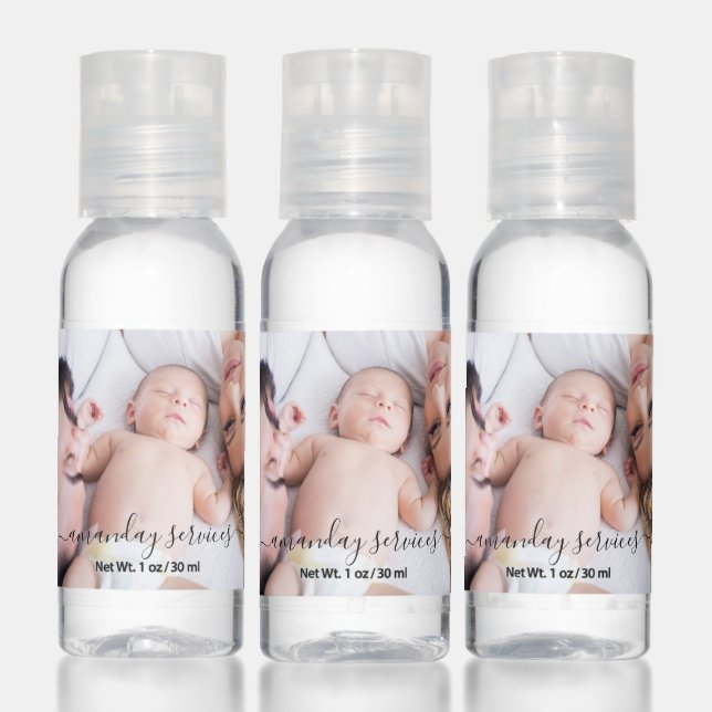 Custom Photo Baby Shower New Baby Birthday Hand Sanitizer (Set)