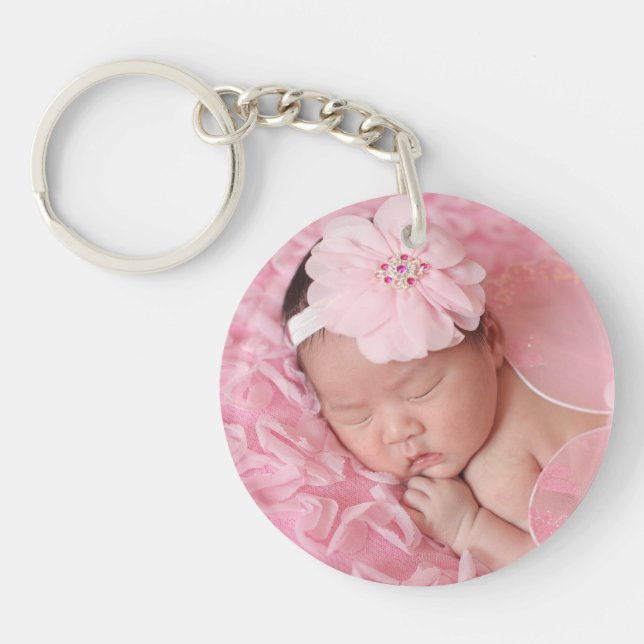 Custom photo baby simple minimalist keychain (Front)