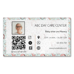 Custom Photo Baby sitting Business Card