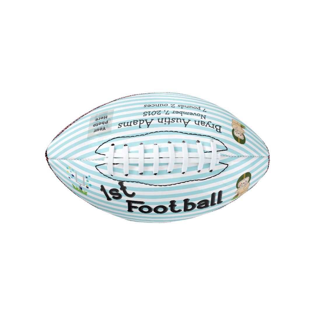 Custom Photo Baby's 1st Football | Zazzle