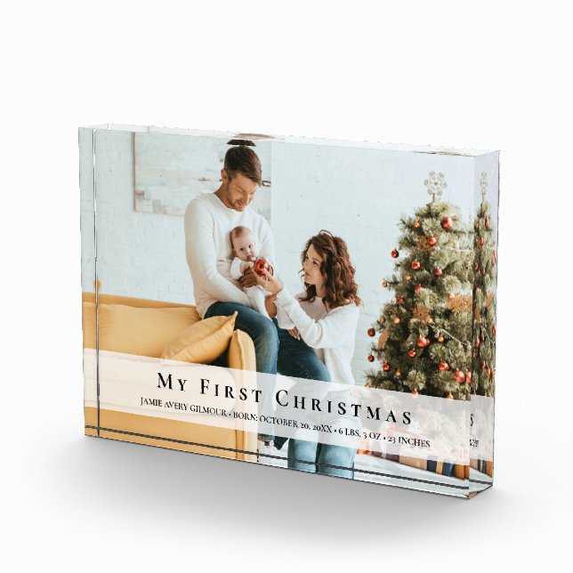 Custom Photo Baby's First Christmas Birth Stats (Right)