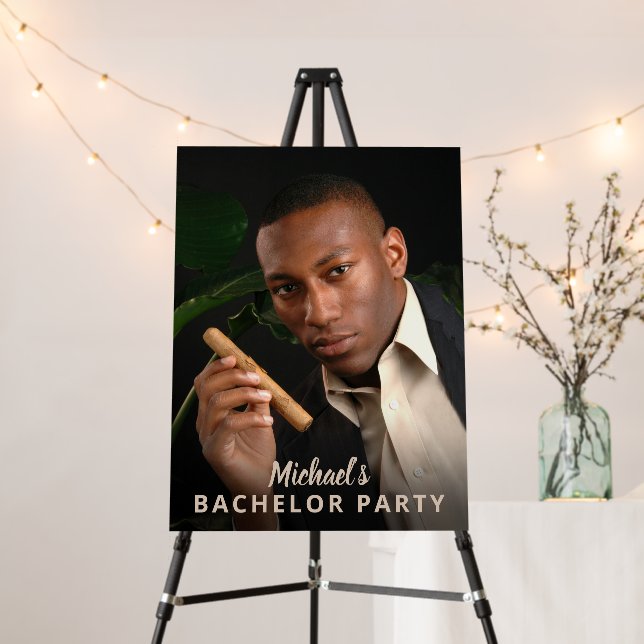Custom Photo Bachelor Party Celebration Foam Board (In Situ (Stand))
