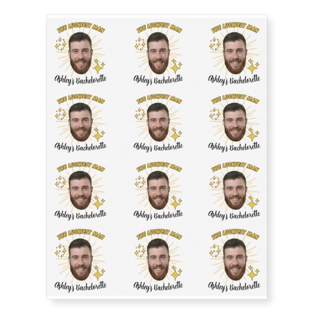 Custom Photo Bachelor Party Personalized  Temporary Tattoos (Front)