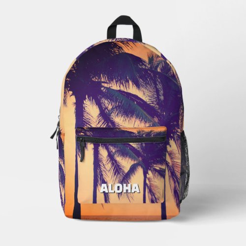 Custom photo backpack with palm tree design