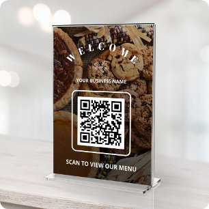 Custom Photo Bakery Contactless QR code Menu Card