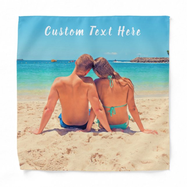 Custom Photo Bandana Your Photos and Text (Front)