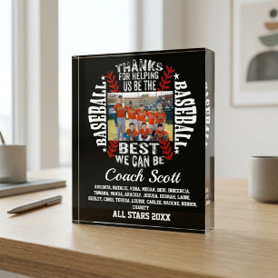 Custom Photo Baseball Coach Team Roster Award