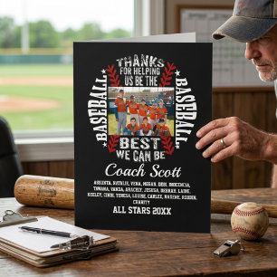 Custom Photo Baseball Coach Team Roster Sports Card