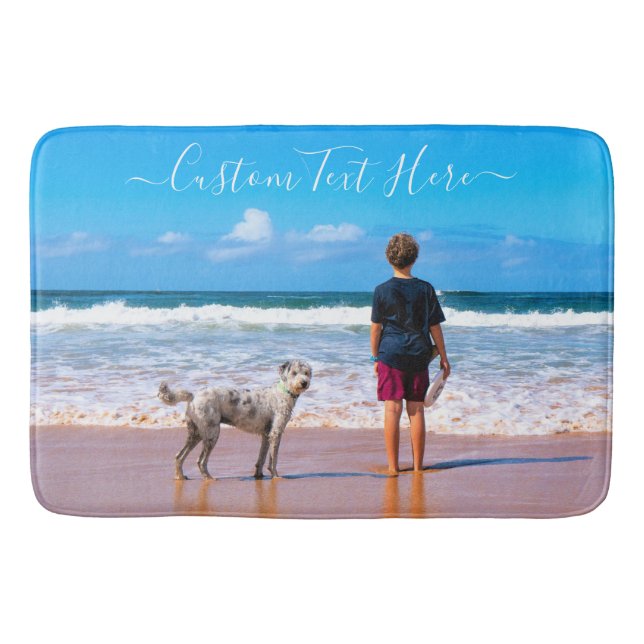 Custom Photo Bath Mat Your Favorite Photo and Text (Front)