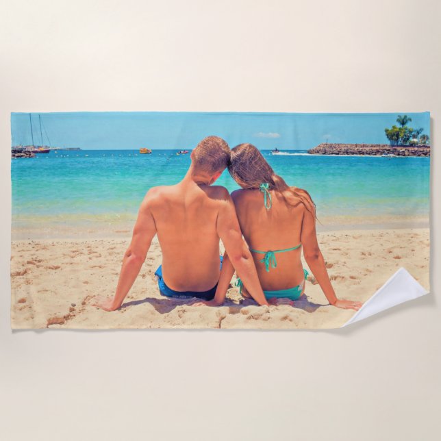 Custom Photo Beach Towel with Your Favorite Photos (Front)