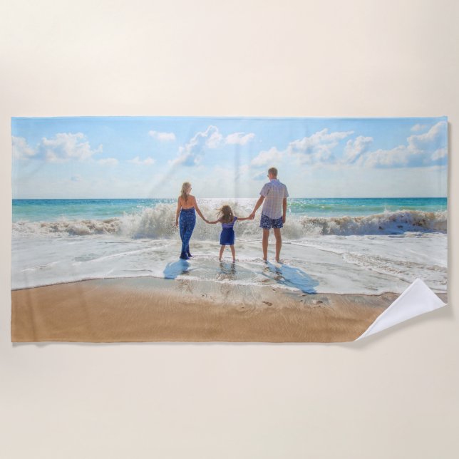 Custom Photo Beach Towel with Your Favorite Photos (Front)
