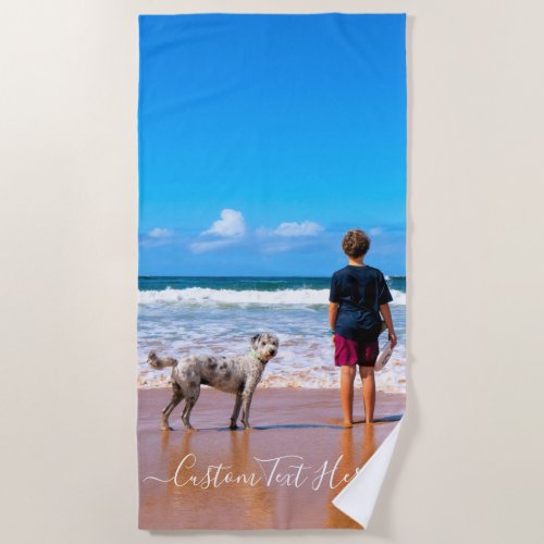 Custom Photo Beach Towel with Your Photos and Text