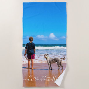 Custom Photo Beach Towel with Your Photos and Text