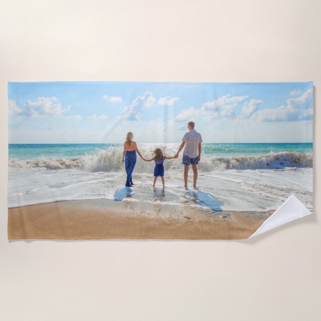 Custom Photo Beach Towel Your Family Photos Gift (Front)