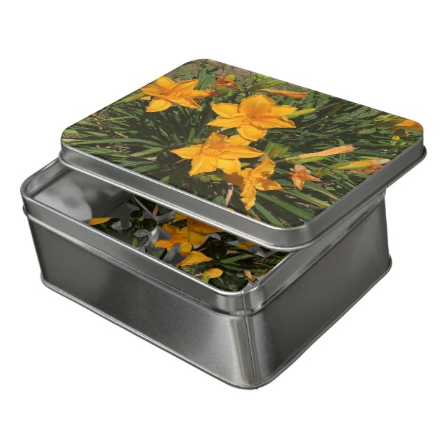 CUSTOM PHOTO Beautiful Gold Yellow Daylily Jigsaw Puzzle (Lid Open)