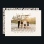 Custom Photo Beautiful Gray Botanical Elegant Holiday Card<br><div class="desc">Wish your friends and family a Happy Holidays with these beautiful cards featuring your favorite photo and a beautiful botanical design in gray on the back.</div>