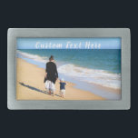 Custom Photo Belt Buckle Your Photos and Text<br><div class="desc">Custom Photo and Text Belt Buckle - Your Own Design - Special - Personalized Family / Friends or Personal Belt Buckles Gift - Add Your Text and Photo - Resize and move or remove and add elements / image with Customization tool. Choose / add your favorite font / text color...</div>