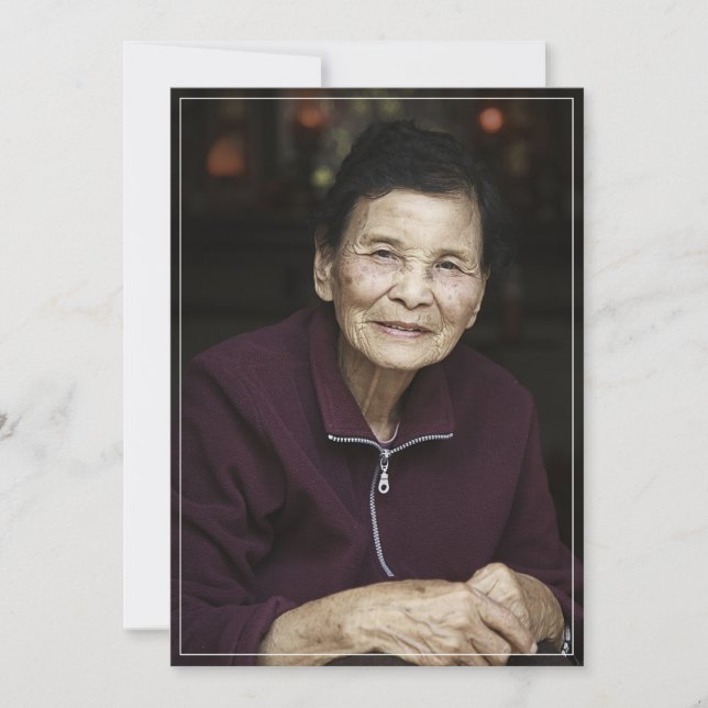 Custom Photo Bereavement Sympathy Memorial Funeral Thank You Card (Front)