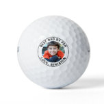 Custom Photo Best Dad By Par Black White Golf Balls Custom Photo Best Dad By Par Black White Golf Balls